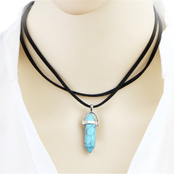 Jewelry - 3 for $35 NEW Suede Choker With Turquoise Pendant